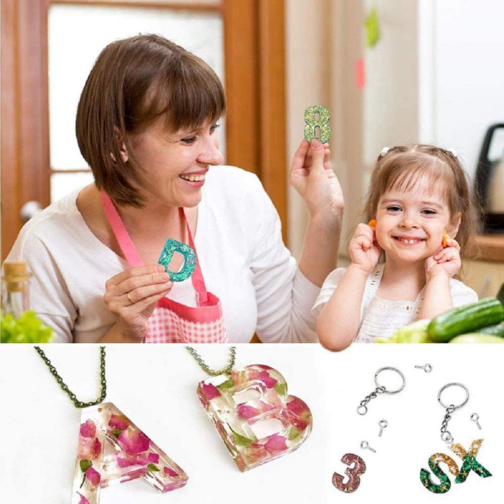 HASTHIP Alphabet Resin Casting Mold, Letter and Numbers Resin Moulds, DIY Letter Key Chain, Pendant, Jewelry Making Molds for Resin, Silicone Epoxy Resin Moulds HASTHIP Alphabet Resin Casting Mold, Letter and Numbers Resin Moulds, DIY Letter Key Chain, Pendant, Jewelry Making Molds for Resin, Silicone Epoxy Resin Moulds
